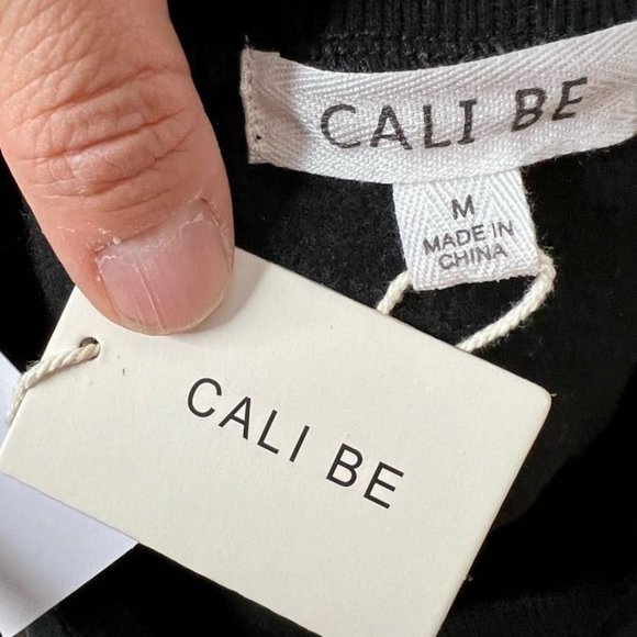 Cali Be Black Crewneck Long Sleeve Drawcord Sweatshirt Women's Size Medium M - Picture 5 of 7